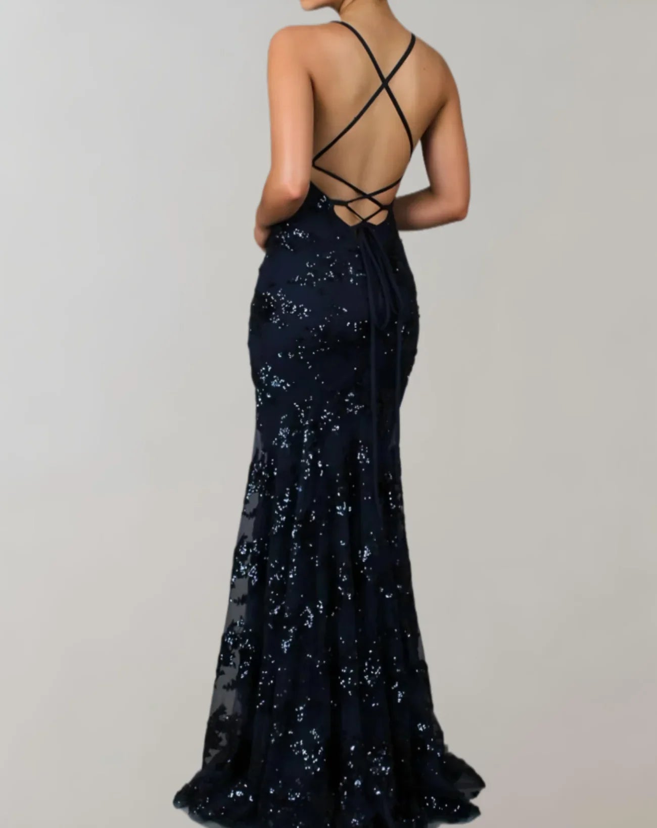 Alenya Dames Maxi Jurk – Mesh Avondjurk met Pailletten