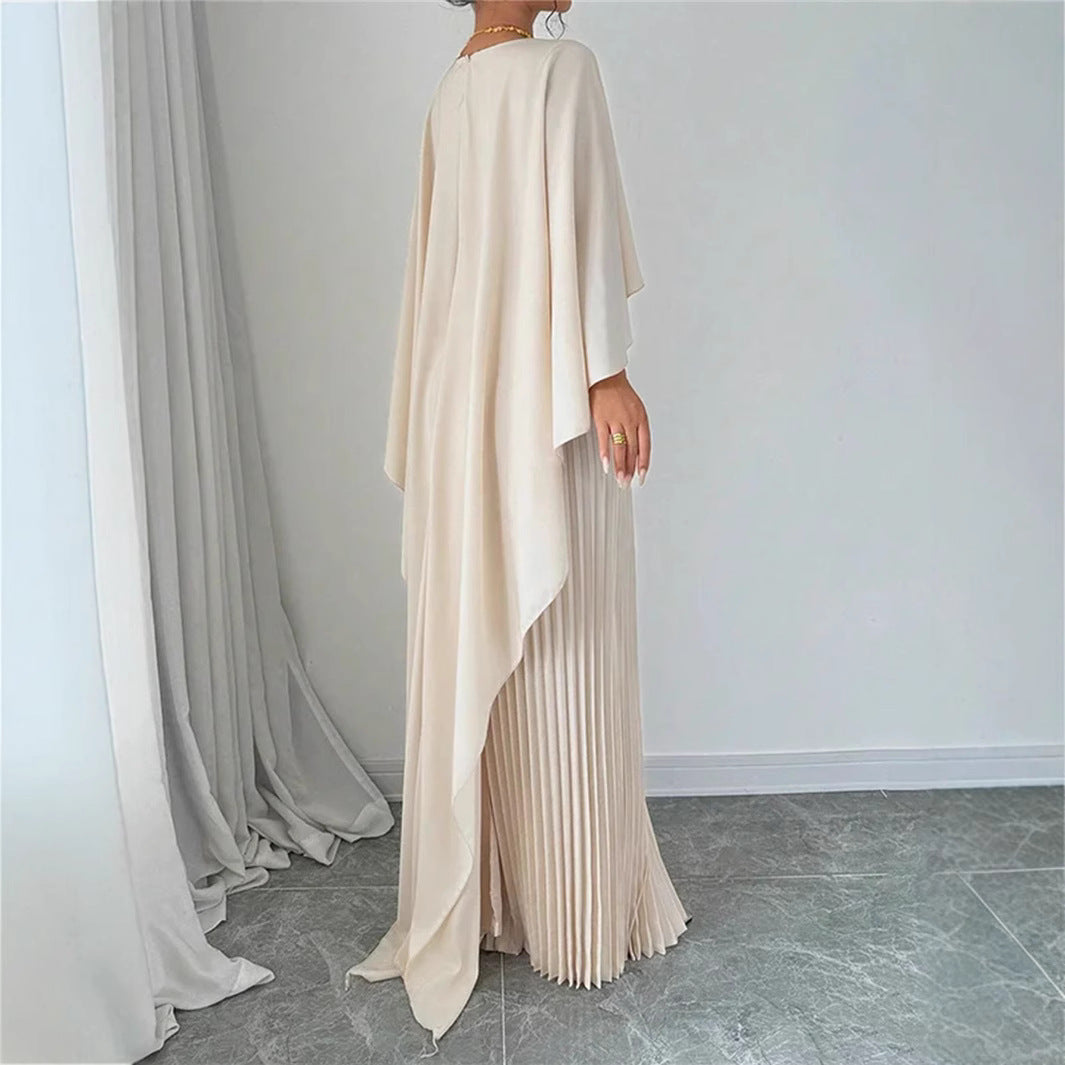 Celéna | Elegantes Maxikleid mit Cape und Faltenrock
