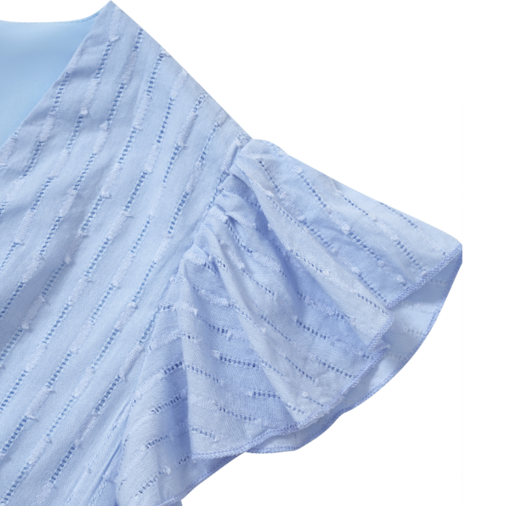 Marivelle | Sommerkleid mit V-Ausschnitt & Volantärmeln