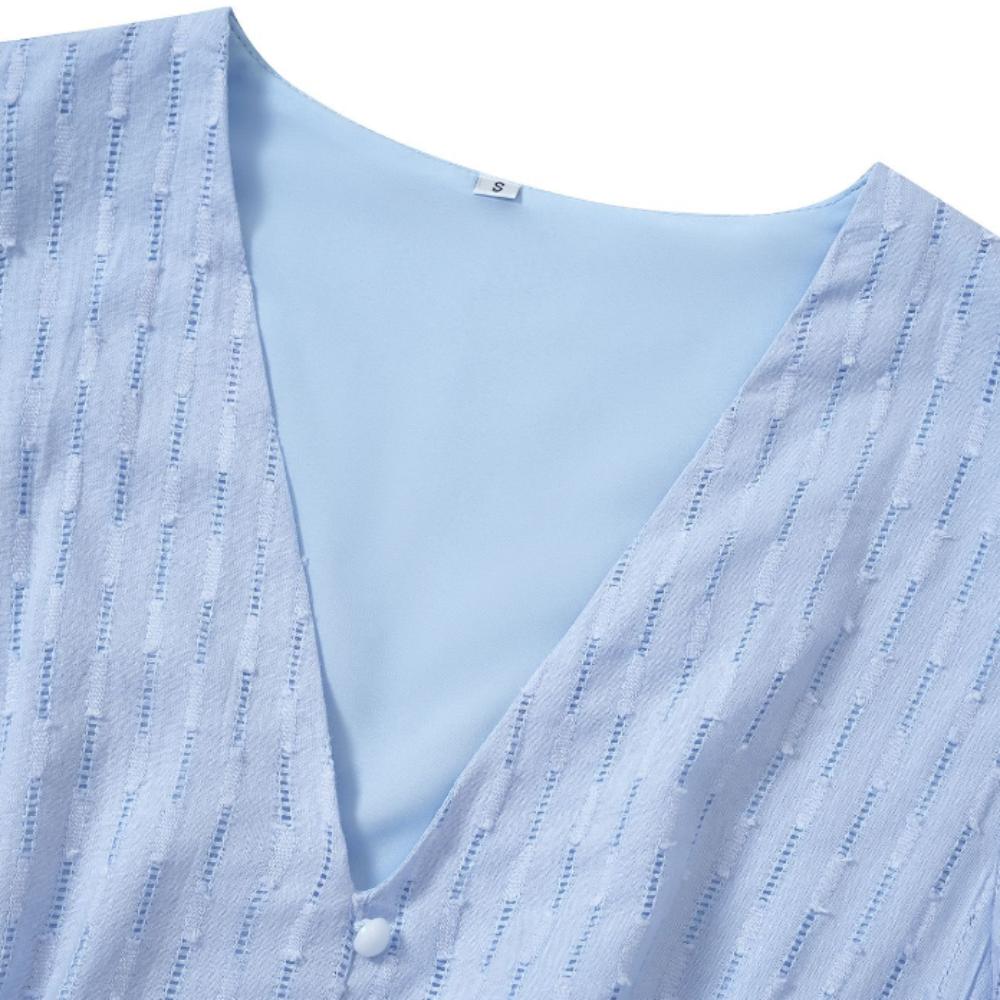 Marivelle | Sommerkleid mit V-Ausschnitt & Volantärmeln